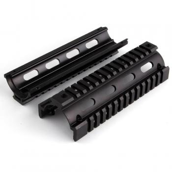 Diseño de dos piezas aluminio 7 pulgadas libre flotación Quad Rail Handguard Picatinny 20 mm