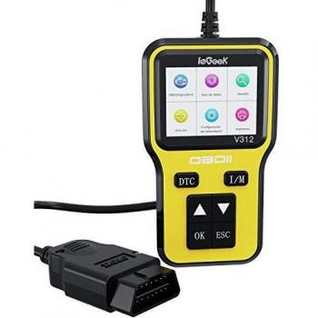 ieGeek OBD2 Coche Herramienta de Análisis de Diagnóstico Español, Lectura y Borrar Código de Falla para 1996 y Posteriors Coche Gasolina con Protocolos OBDII, Soporta I/M Conservarde Datos y Imprimir