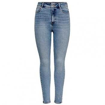 Only Mila Life Women's High Waist Skinny Jeans Light Blue Denim