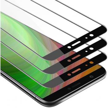 Pelicula Protectora 3x para Huawei P SMART - Pantalla de Vidrio Templado Cobertura Completa (Tempered) Compatible 3D con Dureza 9H en TRANSPARENTE con NEGRO