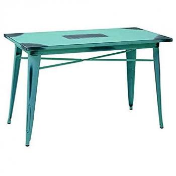 Mesa de Hierro Rectangular Antiguo Bristol Azul Claro 120x60 cm
