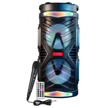XO F35 Altavoz Bluetooth 5.0 10W con Iluminación LED, Autonomía de hasta 6 Horas, Conectividad USB, MicroSD, AUX y Radio FM, Incluye Micrófono