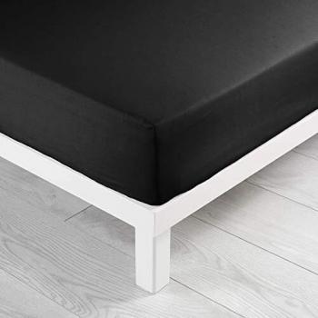 Sábana Ajustable 1 Persona 90x190 cm Lina Carbón, 57 Hilos, Algodón Suave y Transpirable, Ajuste Perfecto
