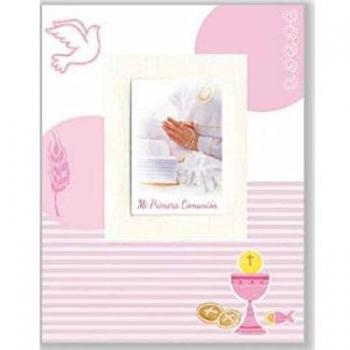 LIBRO COMUNION PORTARRETRATOS ELEGANCE ROSA