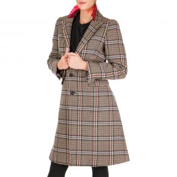 Neil Barrett Check Pattern Button Closure Coat Multicolor Female Size XL