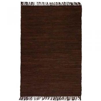 vidaXL Alfombra Tejida a Mano Chindi Algodón Marrón 200x290cm Decoración Hogar