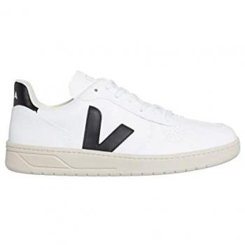 VEJA V-10 CWL Sneakers for Men, Color: White/Black, Size: 45 (EU) / UK 11 / US 12