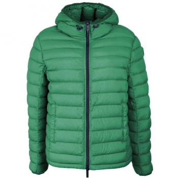 Centogrammi Chic Hooded Down Nylon Jacket in Lush Green - M