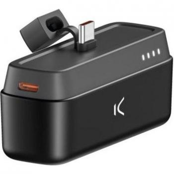 Powerbank USB-C de bolsillo Ksix 4.800 mAh con soporte - color negro