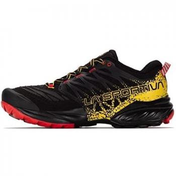 La Sportiva Akasha II, Zapatillas de Mountain Running Hombre, Black/Yellow, 41.5 EU
