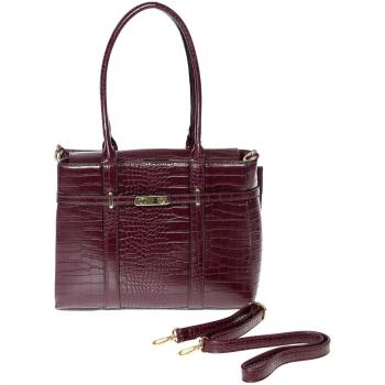VENCA Bolso con asas y correa ajustable mujer by VencaStyle - 009035,VINO,UNICA
