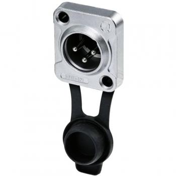 Conector XLR de 3 pines REAN RRX3M-Z-000, IP65, carcasa cromada, tipo enchufe incorporado