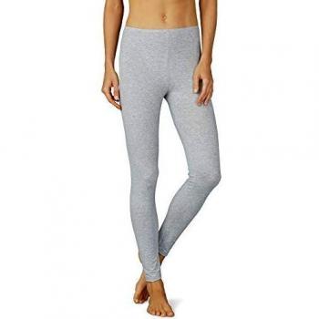 Mey Cotton Pure Women's Long Leggings in Light Grey Melange, Size 46/XXL