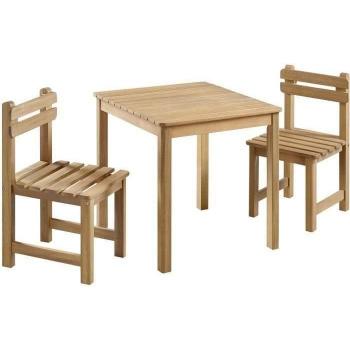 Conjunto de Muebles de Jardín para Niños - Mesa Cuadrada 50 x 50 x 50 cm y 2 Sillas - Madera de Acacia FSC - Originalidad en Diseño