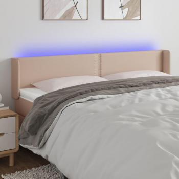 Cabecero LED Capuchino 203x16x78/88 cm en Cuero Sintético
