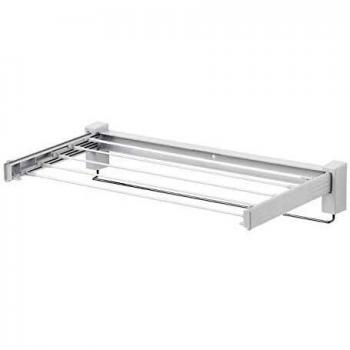 Secador de Ropa Plegable de Pared Butterfly, 3.5 m de Longitud de Secado, Acero Cromado y Plástico Blanco