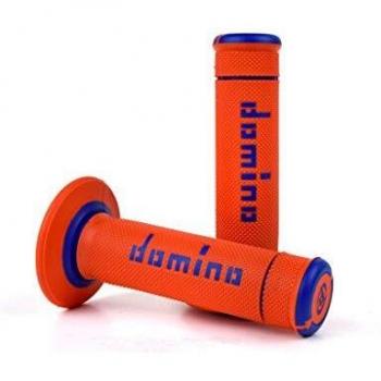 Puños Domino A190 Off-Road X-treme 118mm Naranja/Azul con agarre total