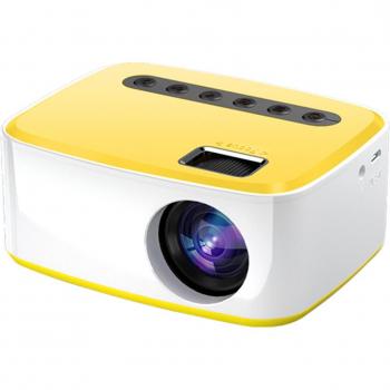 Mini proyector portátil inalámbrico LED con altavoz incorporado y control remoto, compatible con iOS y Android