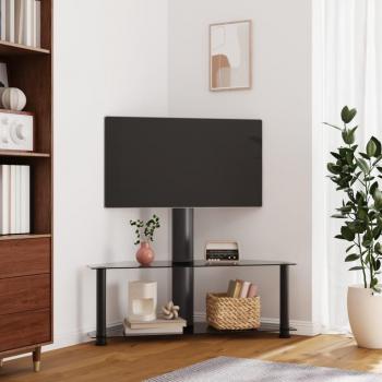 Mueble de TV de esquina 3 niveles para 32-70 pulgadas negro, Mueble de Salon, Mueble TV, Mesa de TV