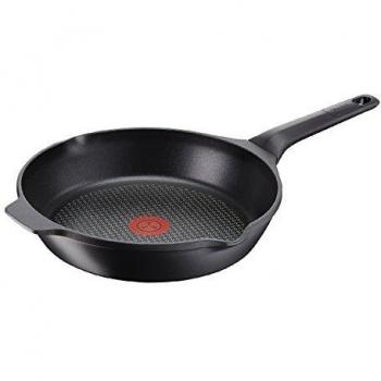 Tefal Aroma - Sartén de aluminio fundido 22 cm recubrimiento antiadherente titanio y thermosport, aptas todo tipo de cocinas, base gruesa adecuada para inducción, con picos vertedores y asas de apoyo