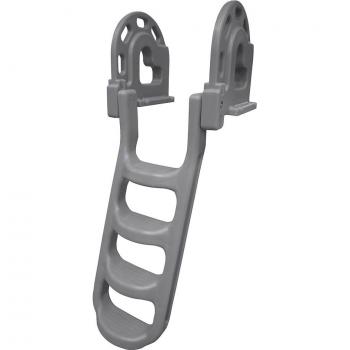 Dock Edge 2084-F Stand-Off Flip-Up Polyethylene Roto Molded 4-Step Dock Ladder - Grey