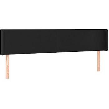 Cabecero con LED cuero sintético negro 183x16x78/88 cm
