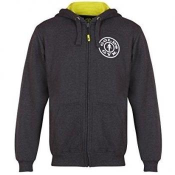 Gold's Gym GGSWT-007 - Sudadera abierta capucha para hombre, color gris marengo, talla XL
