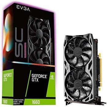 EVGA GeForce GTX 1660 SC ULTRA GAMING, 06G-P4-1067-KR, 6GB GDDR5, Dual Fan, Metal Backplate