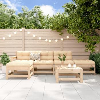 vidaXL 6 Piece Solid Pine Wood Garden Lounge Set