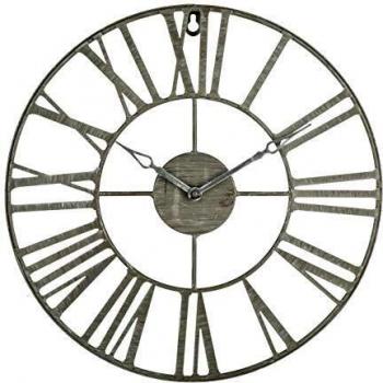 Reloj de Pared Vintage Metálico Gris 37 cm