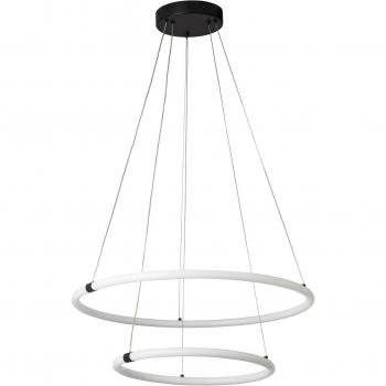 Plafonnier LED intégré Revolve Acrylique, acier doux blanc, Noir mat ampoules cm - Lámpara colgante LED Revolve, atenuable, 2 luces