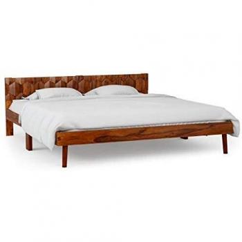vidaXL Madera Maciza Estructura Cama Sheesham 140 cm Descanso Habitación Hogar