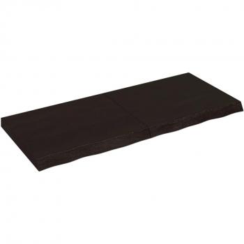 Estante de pared madera maciza roble sin tratar 120x50x(2-6) cm Natural, Marrón claro, Marrón oscuro Mueble Almacenaje Estantería para Oficina, Estudio, Dormitorio Estante de