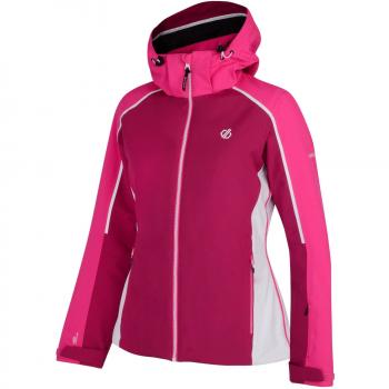 Dare2b Comity Waterproof & Breathable High Loft Insulated Ski & Snowboard Jacket With Foldaway Hood and Fixed Snowskirt Jackets Waterproof Insulated, Mujer, Fresh Water Blue, 12