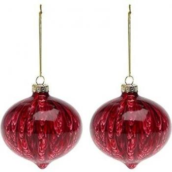Bolas de Navidad BB (2 Unidades) 8 cm Marrón y Rojo