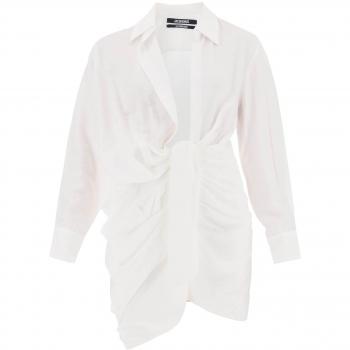 Jacquemus La Robe Bahia Mini Dress - 34 White, Asymmetrical Dress, Female, Sizes: 2XS