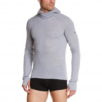 Odlo Shirt Long Sleeve Crew Neck With Facemask Warm - Top interior térmico para hombre, color gris, talla XL