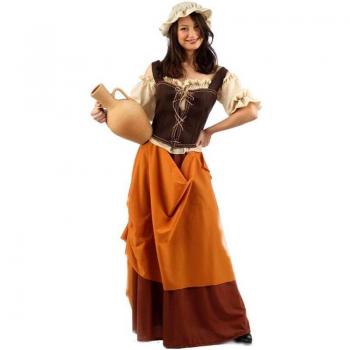 Disfraz de Tabernera Medieval Naranja para mujer