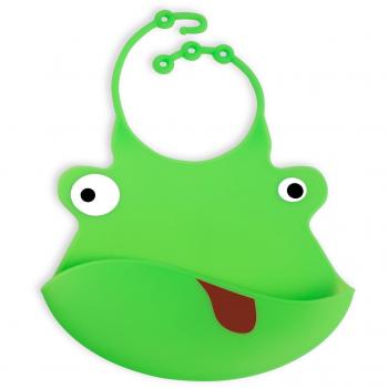 Neon Kids 160008802201086 - Babero de silicona con recogemigas, color verde