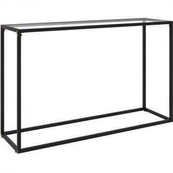 Mesa consola de vidrio templado transparente 120x35x75 cm, colores: Transparente, Negro, Blanco, tipo: Mesa de sofá, Mesa de Entrada para Salón, Consola de Entrada, Mueble Recibidor, Mesita