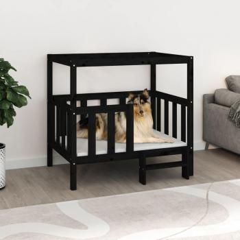 Cama para perros de madera maciza de pino negro 105,5x83,5x100 cm