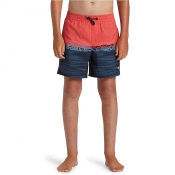 Quiksilver - Short de Natación de niños Everyday Wordblock Rojo 16A