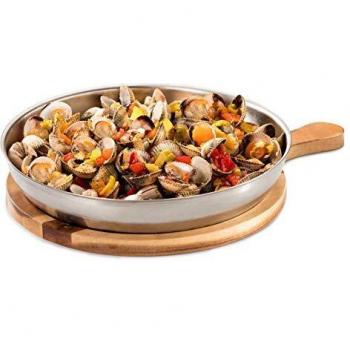 Planche de Présentation Ronde Inox et Bois Ø 20 à 26 cm - Pujadas 26