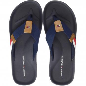 Tommy Hilfiger Corporate Stripe Beach Sandal, Chanclas para Hombre, Azul