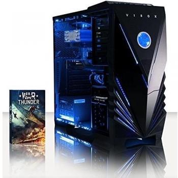 VIBOX Panoramic 5 - 3,4GHz Intel i5 Quad Core CPU, GPU GT 710, Presupuesto, Ordenador de sobremesa para oficina Gaming con unidad central, Iluminaciàn interna azul