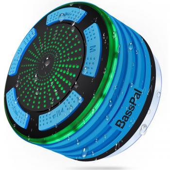BassPal - Altavoz de Ducha, IPX7 Impermeable portátil inalámbrico Bluetooth 4.0 Altavoces con súper bajo y Sonido HD, Altavoz Perfecto para la Playa, Piscina, Cocina y hogar
