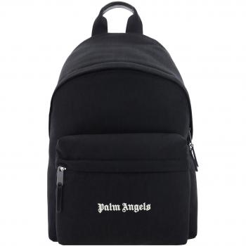 Palm Angels Black Cordura Logo Backpack for Men - One Size
