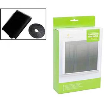 Pantalla Mosquitera Ajustable para Ventana - Malla Negra 180 cm x 150 cm - Protección Anti Insectos, Mosquitos y Moscas