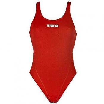 ARENA Solid Swim Tech High Bañador, Mujer, Rojo