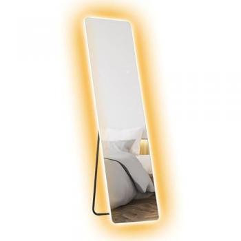 Espejo Cuerpo Entero HOMCOM con Luz LED Táctil Inteligente 150x40 cm, Vidrio Templado Transparente, Función de Memoria y 3 Colores